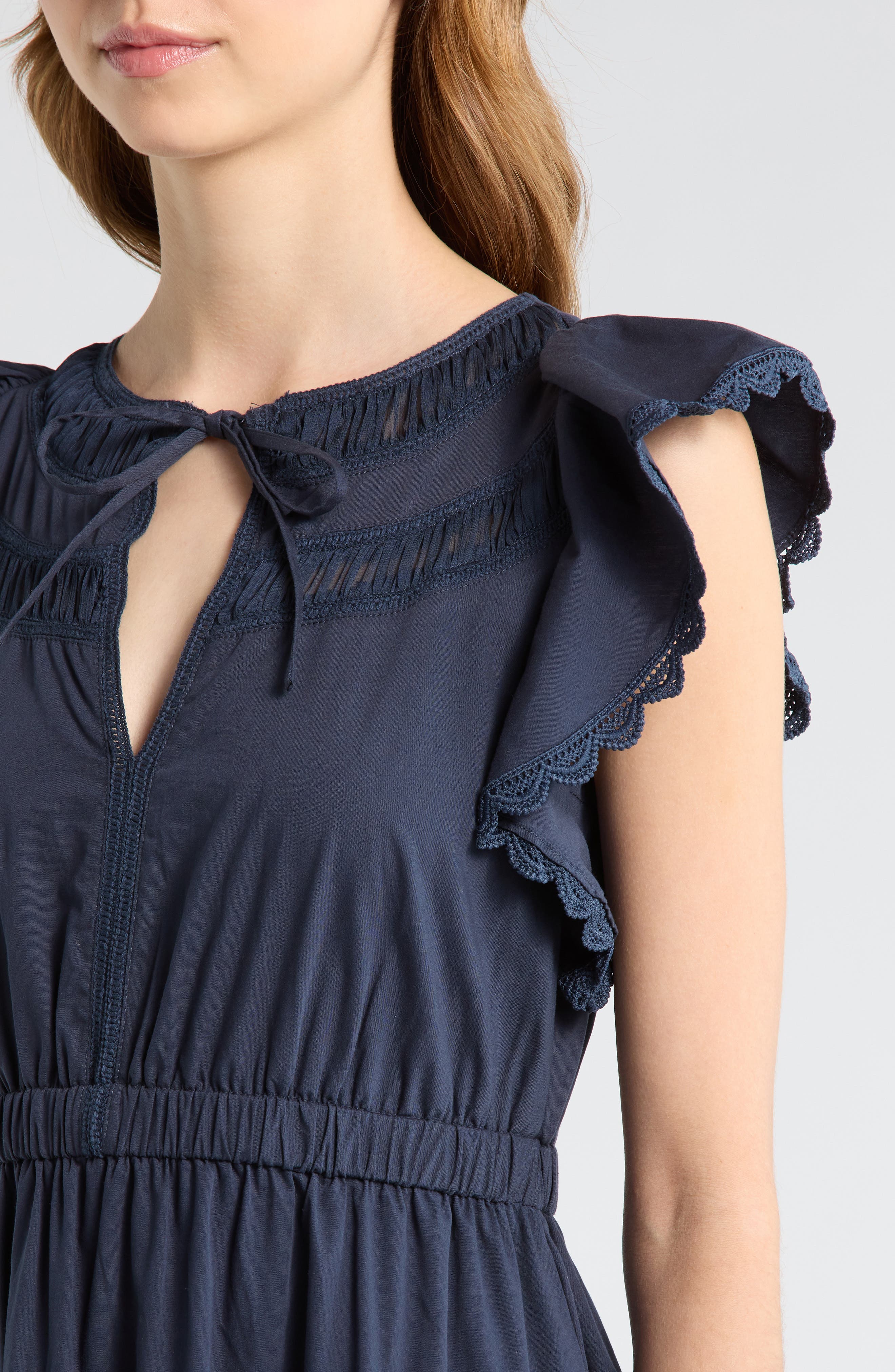 MOON RIVER Flutter Sleeve Midi Dress (Women) | Nordstromrack