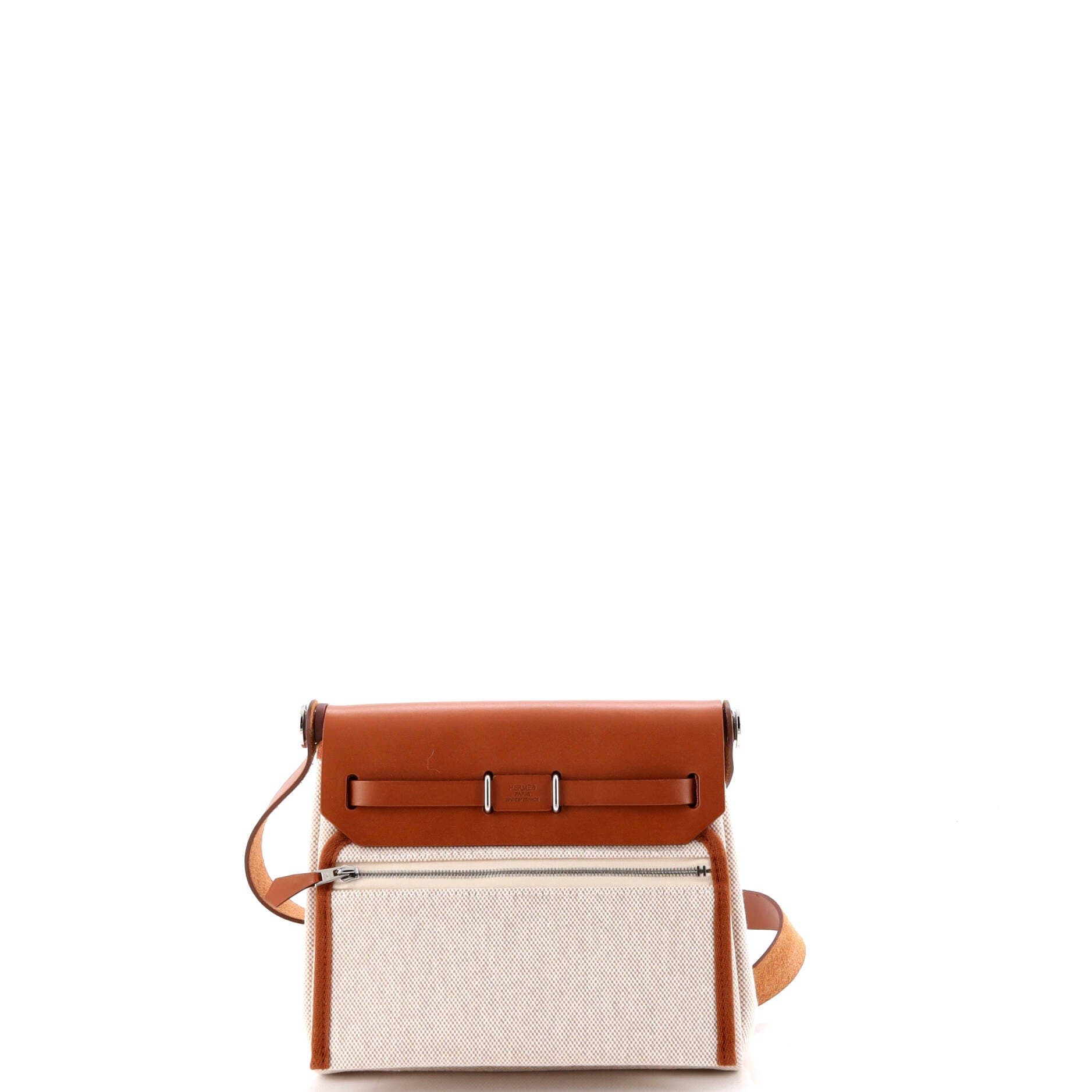 Pre-Owned Hermes Herbag Zip Toile and Leather 20, Alternate, color, Gold