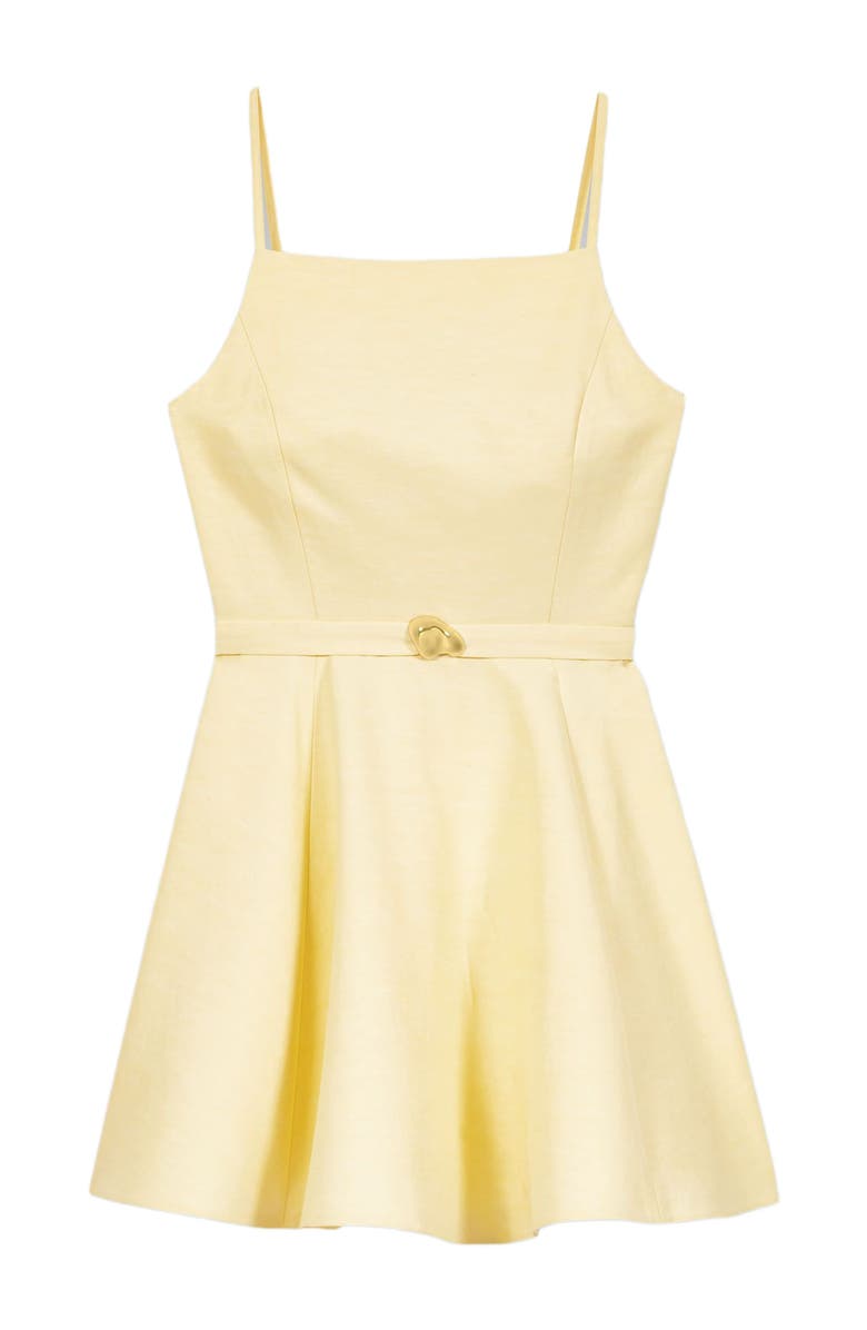 maje Strappy flared dress, Alternate, color, Pale Yellow