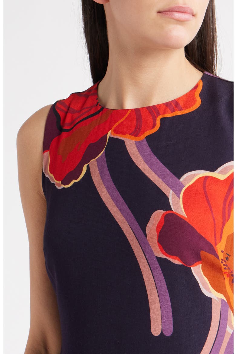 Iris Floral Print Sleeveless Maxi Dress, Alternate, color, BLACK RED
