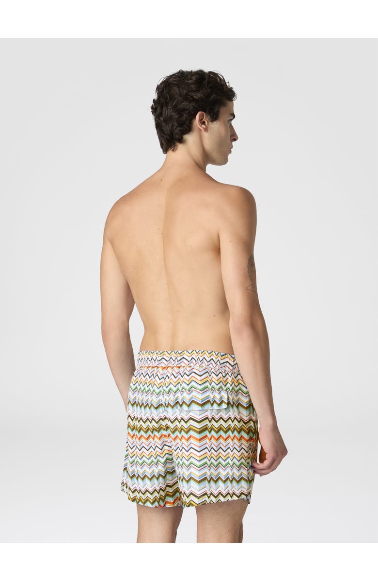 UM Mid-length Swim Shorts With Irregular Zigzag Print, Alternate, color, Multicoloured