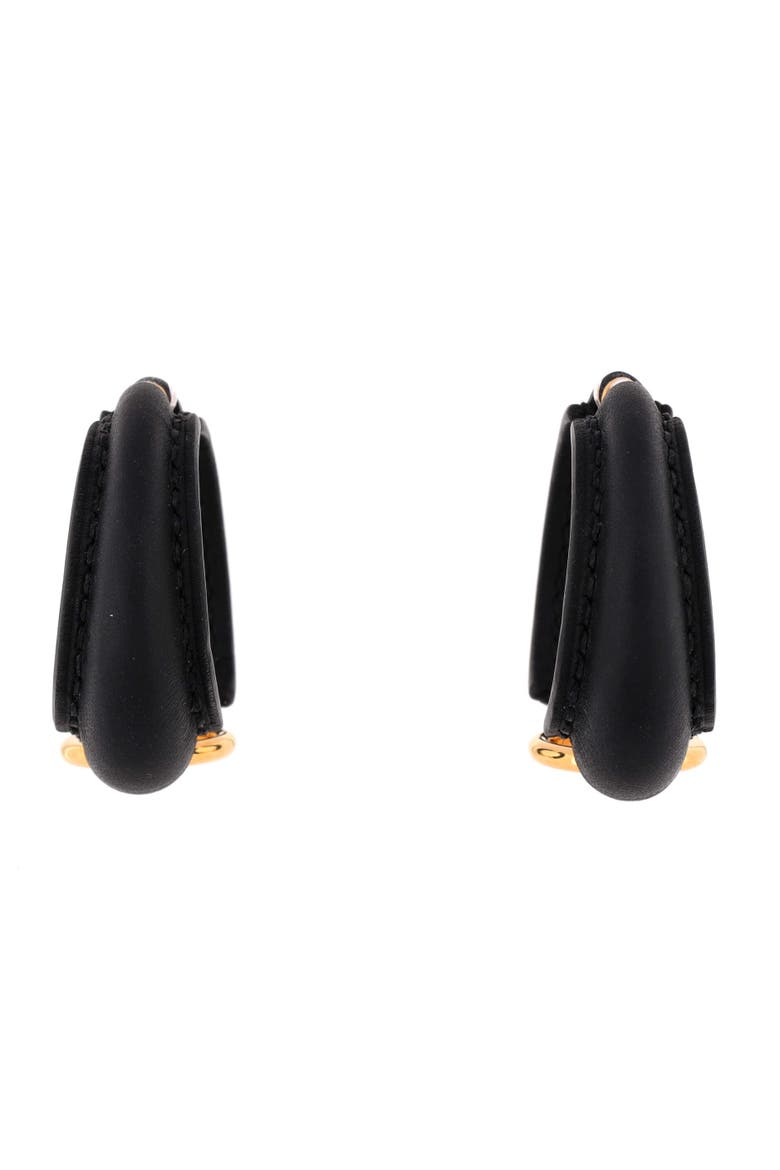 Epure Equestre Earrings Leather with Metal Large, Main, color, Black