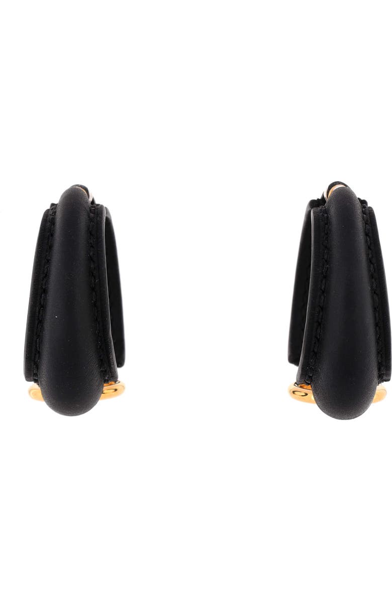 Pre-Owned Hermes Epure Equestre Earrings Leather with Metal Large, Main, color, Black