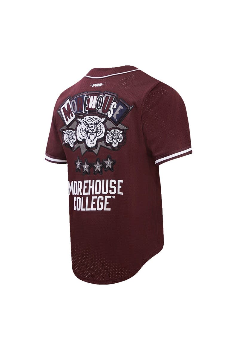 Men's Pro Standard Maroon Morehouse Maroon Tigers Homecoming Mesh Button-Down Shirt, Alternate, color, Maroon