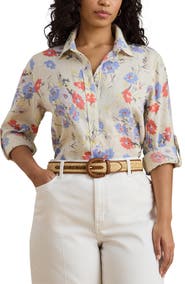 Lauren Ralph Lauren Relaxed Fit Floral Linen Shirt