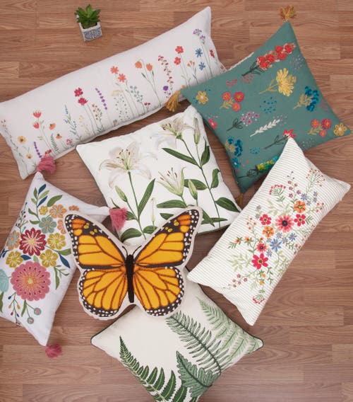 C & F Home C&f Home Botanical Stripe Graphic Print Embellished Throw Pillow, 12" X 24" In Multi