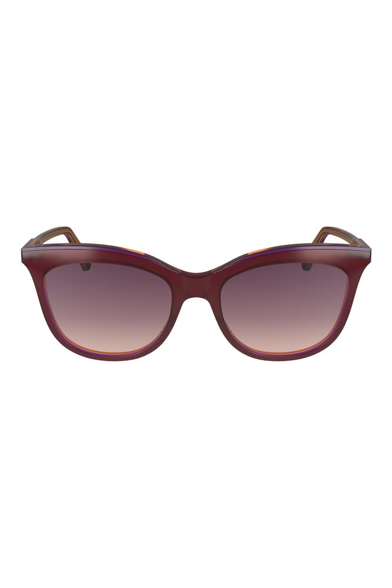 53mm Gradient Cat Eye Sunglasses, Main, color, DARK ROSE/PEACH