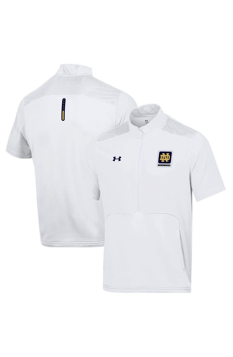 Under Armour Men's Under Armour White Notre Dame Fighting Irish Motivate Half-Zip Jacket, Main, color, 