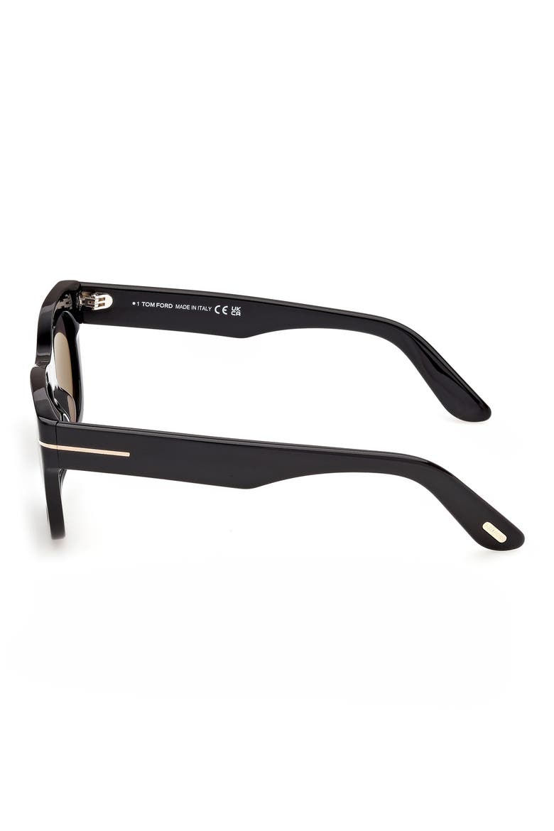 54mm Square Sunglasses, Alternate, color, SHINY BLACK / SMOKE