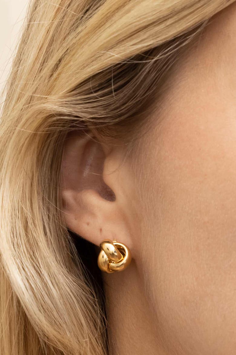 18K Yellow Gold Knotted Love Studs, Alternate, color, Yellow Gold