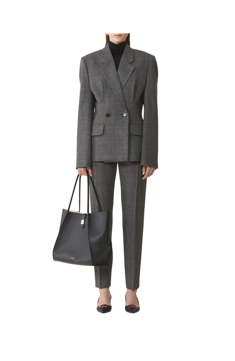 Lanvin Prince Of Wales Wool Cigarette Pants, Alternate, color, Gris Fonce Chine