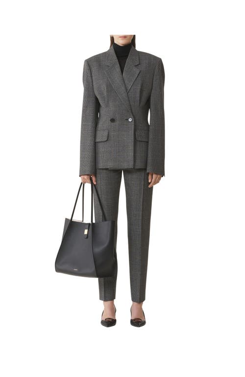 Lanvin Prince Of Wales Wool Cigarette Pants In Gray