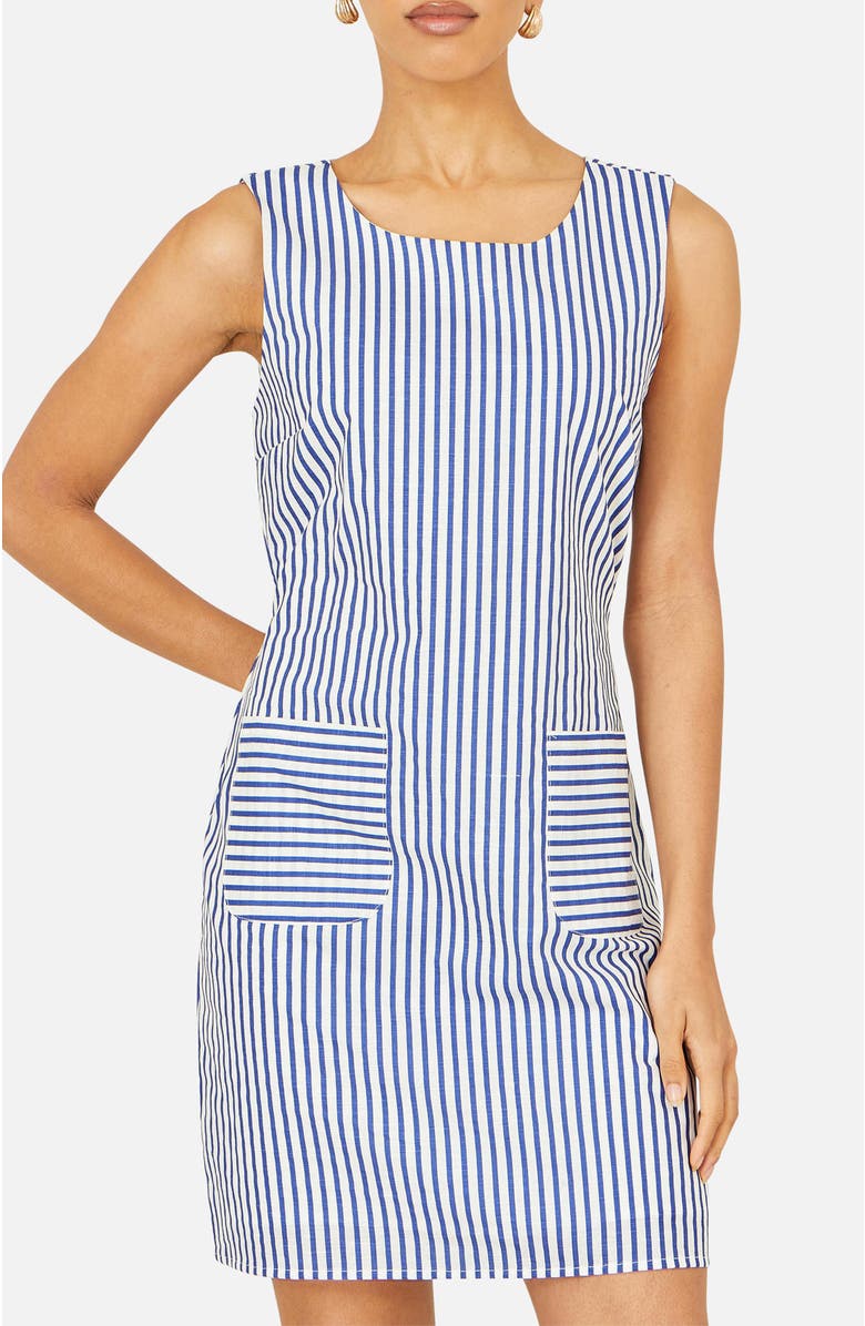 Yumi Stripe Cotton Shift Dress, Alternate, color, Blue