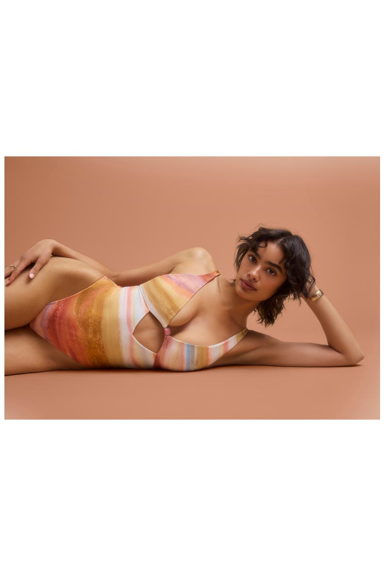 Terra Cutout One-Piece Swimsuit, Alternate, color, TERRA FORMS