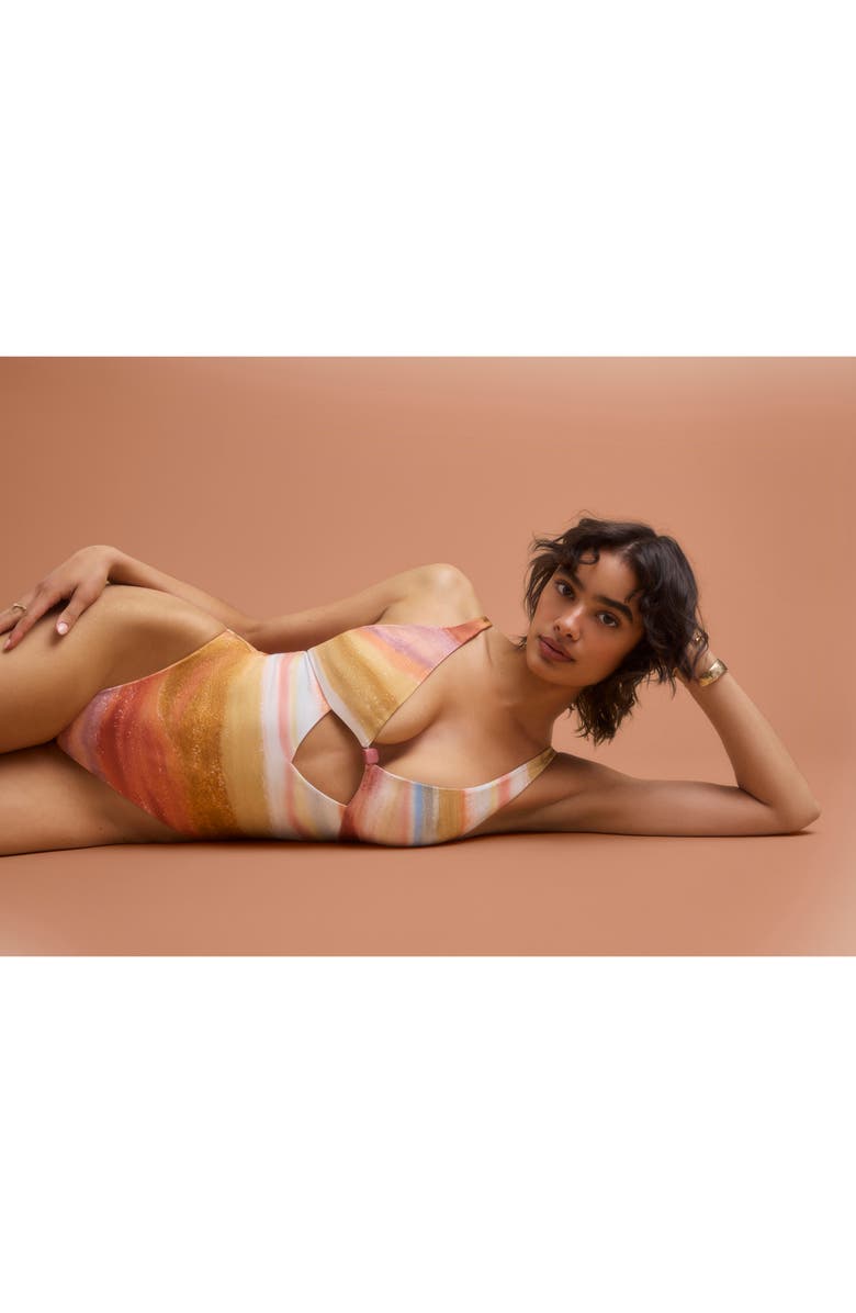 Vitamin A<sup>®</sup> Terra Cutout One-Piece Swimsuit, Alternate, color, Terra Forms