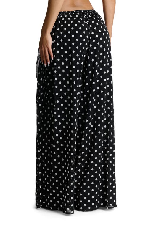 NAKED WARDROBE NAKED WARDROBE POLKA DOT MESH WIDE LEG PANTS