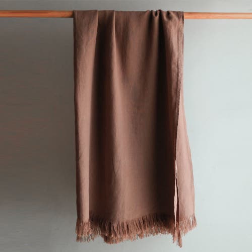 Cg Hunter Throw Blanket With Fringe In Brown