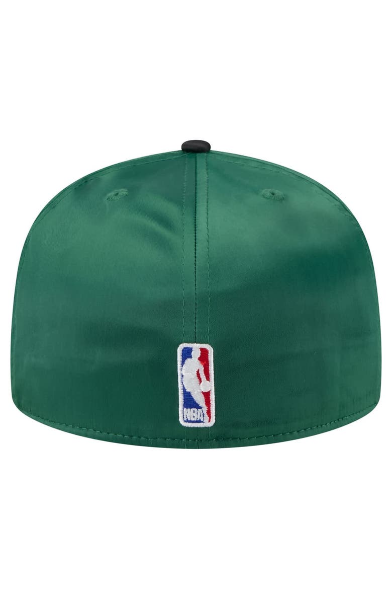Men's New Era  Kelly Green/Black Boston Celtics Throwback Satin Vintage Pin Two-Tone 59FIFTY Fitted Hat, Alternate, color, Kelly Green