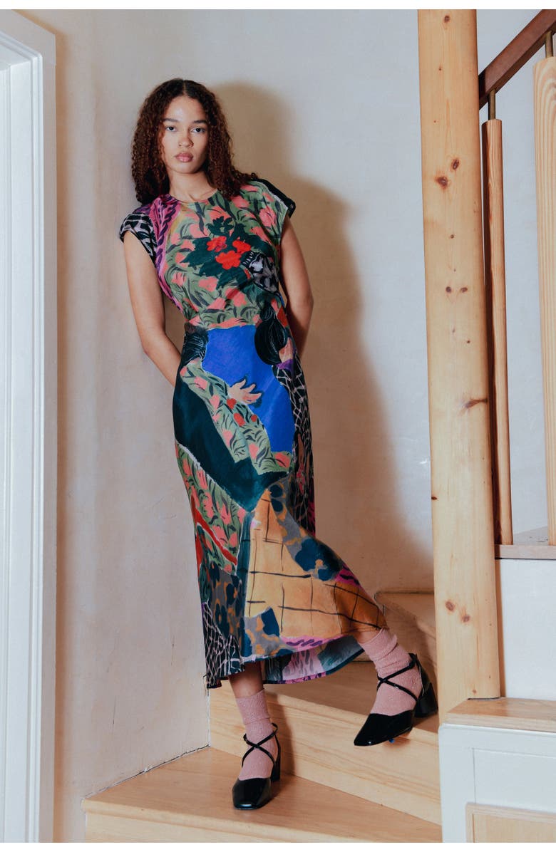 Untitled in Motion Cappella Open Back Midi Dress, Alternate, color, Chambers