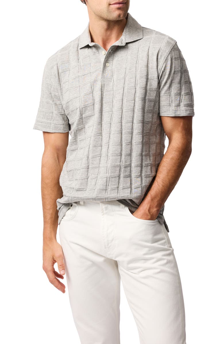 Rodd & Gunn Rosskeen Textured Cotton Polo, Main, color, Smoke