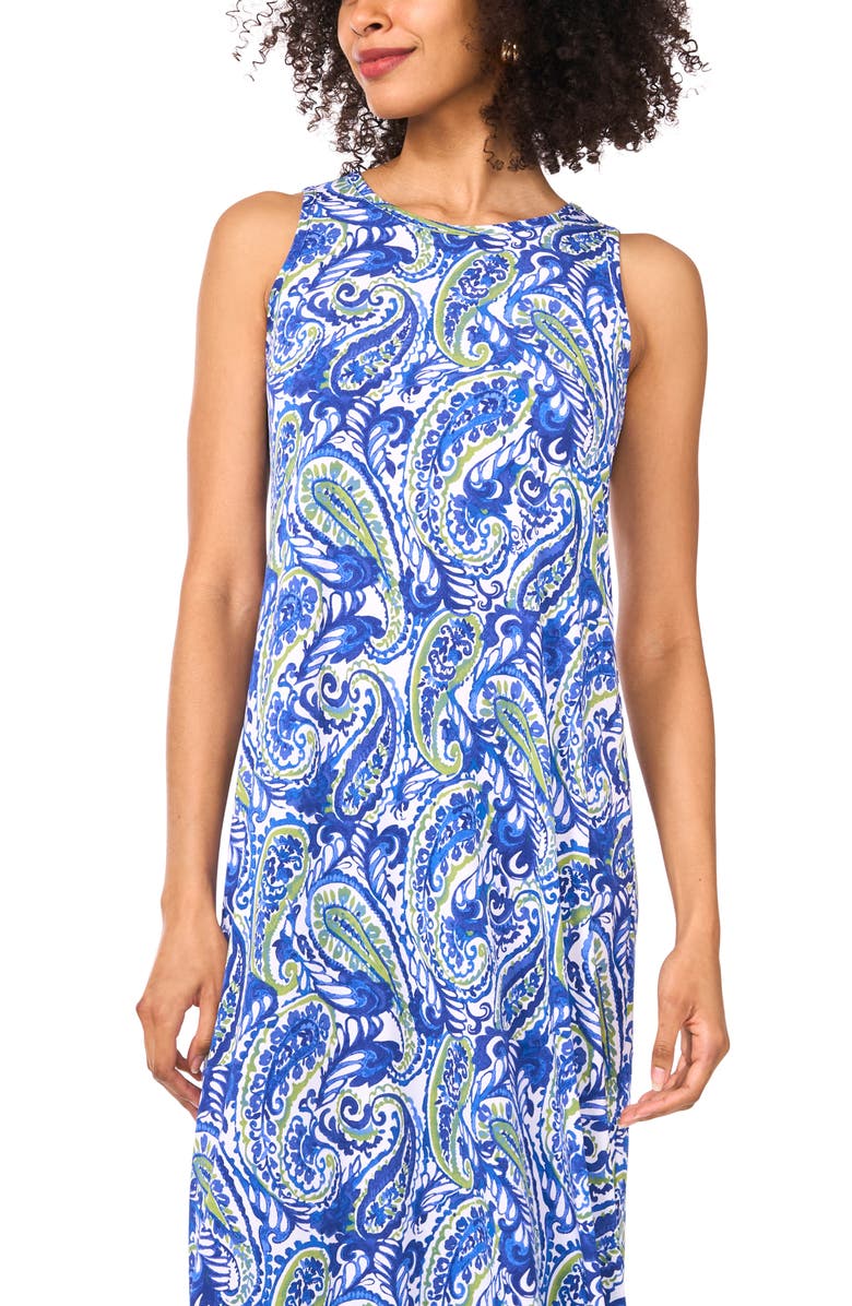 Vince Camuto Printed Sleeveless Jersey Maxi Dress, Alternate, color, 