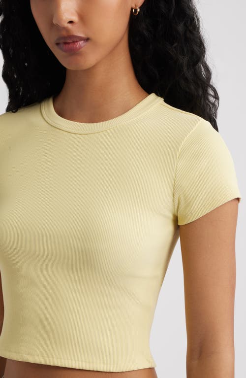 Bp. Compact Rib Crop Baby Tee In Yellow