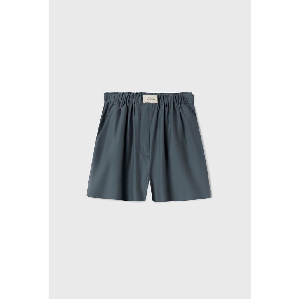 Silk Laundry Cotton Silk Boxers Slate In Slate