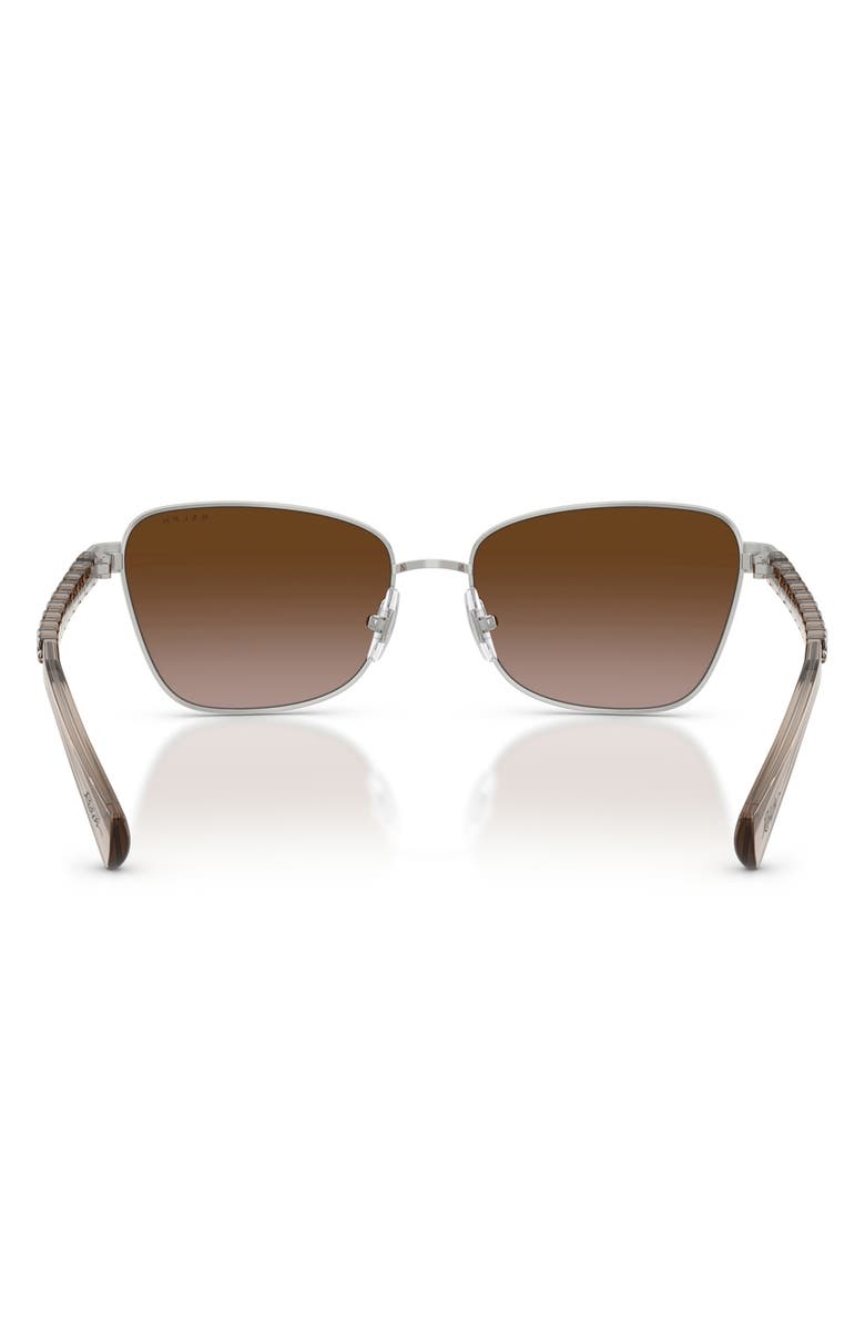 RALPH 56mm Oversize Gradient Irregular Sunglasses, Alternate, color, Shiny Silver / Gradient Brown