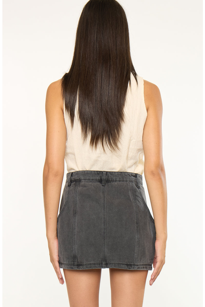 Elaine Mid Rise Mini Skirt, Alternate, color, Black