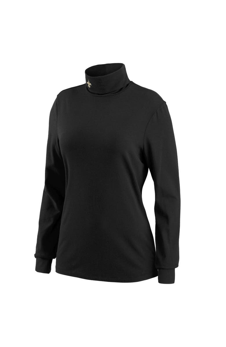 WEAR by Erin Andrews Women's WEAR by Erin Andrews Black New Orleans Saints Long Sleeve Tri-Blend Turtleneck T-Shirt, Alternate, color, Black