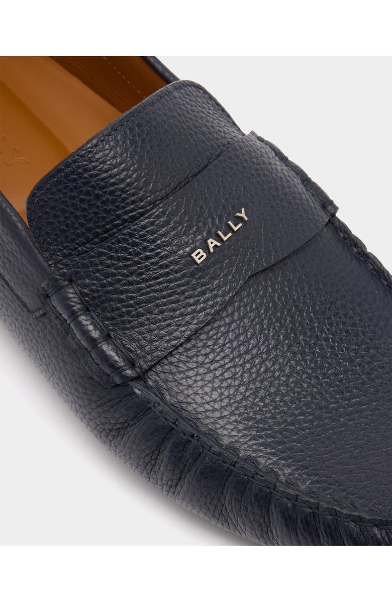 Bally Pilot Driver in Bovine Leather Lined with Leather, Alternate, color, Blue