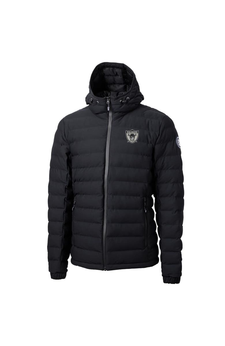 Cutter & Buck Men's Cutter & Buck Black Las Vegas Raiders Throwback Logo Mission Ridge Repreve Eco Insulated Puffer Full-Zip Jacket, Alternate, color, Black