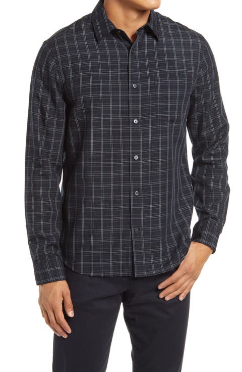 Slim Fit Plaid Button-Up Shirt