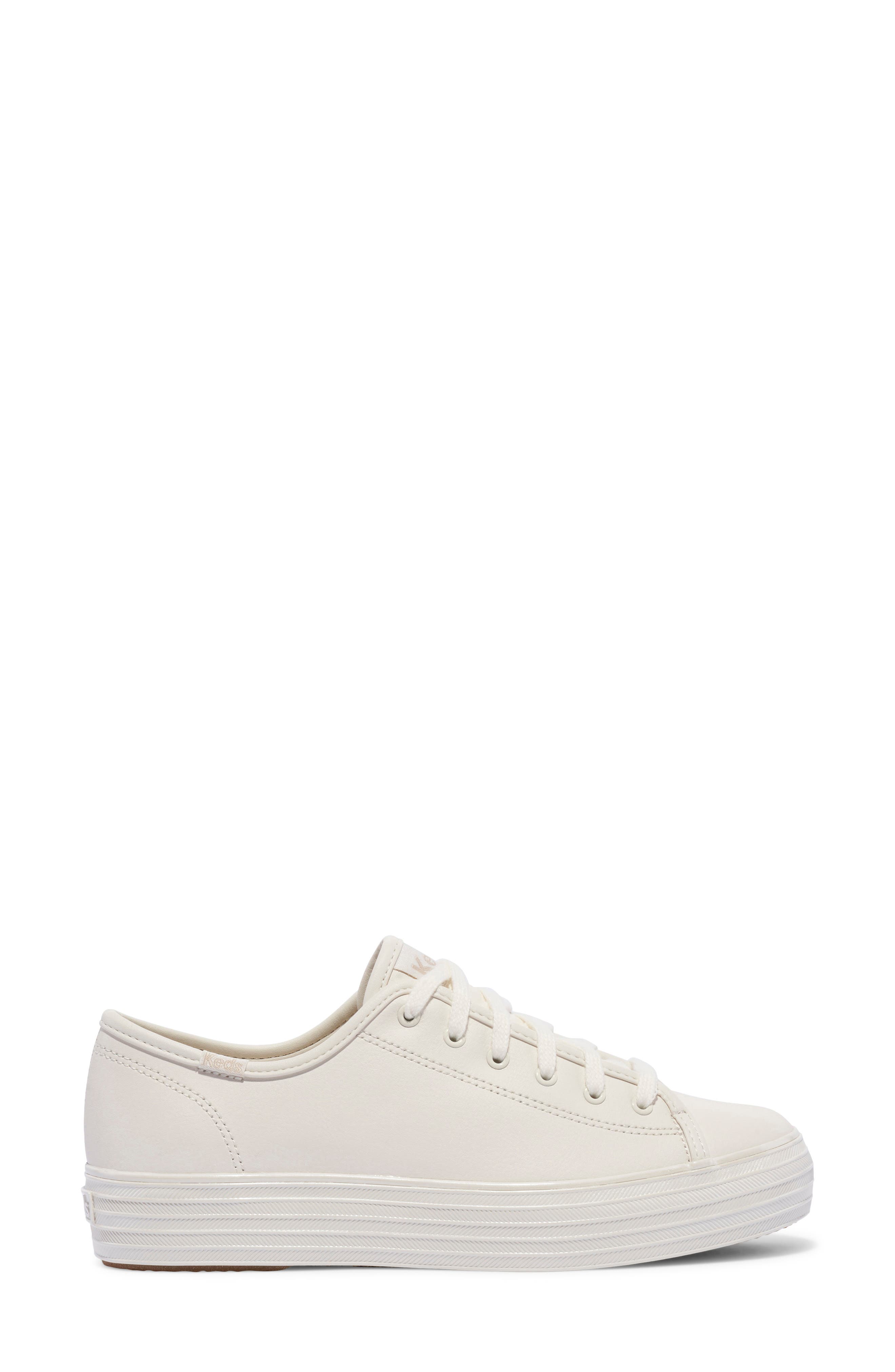 Keds<sup>®</sup> Triple Kick Platform Sneaker, Alternate, color, Off White Leather