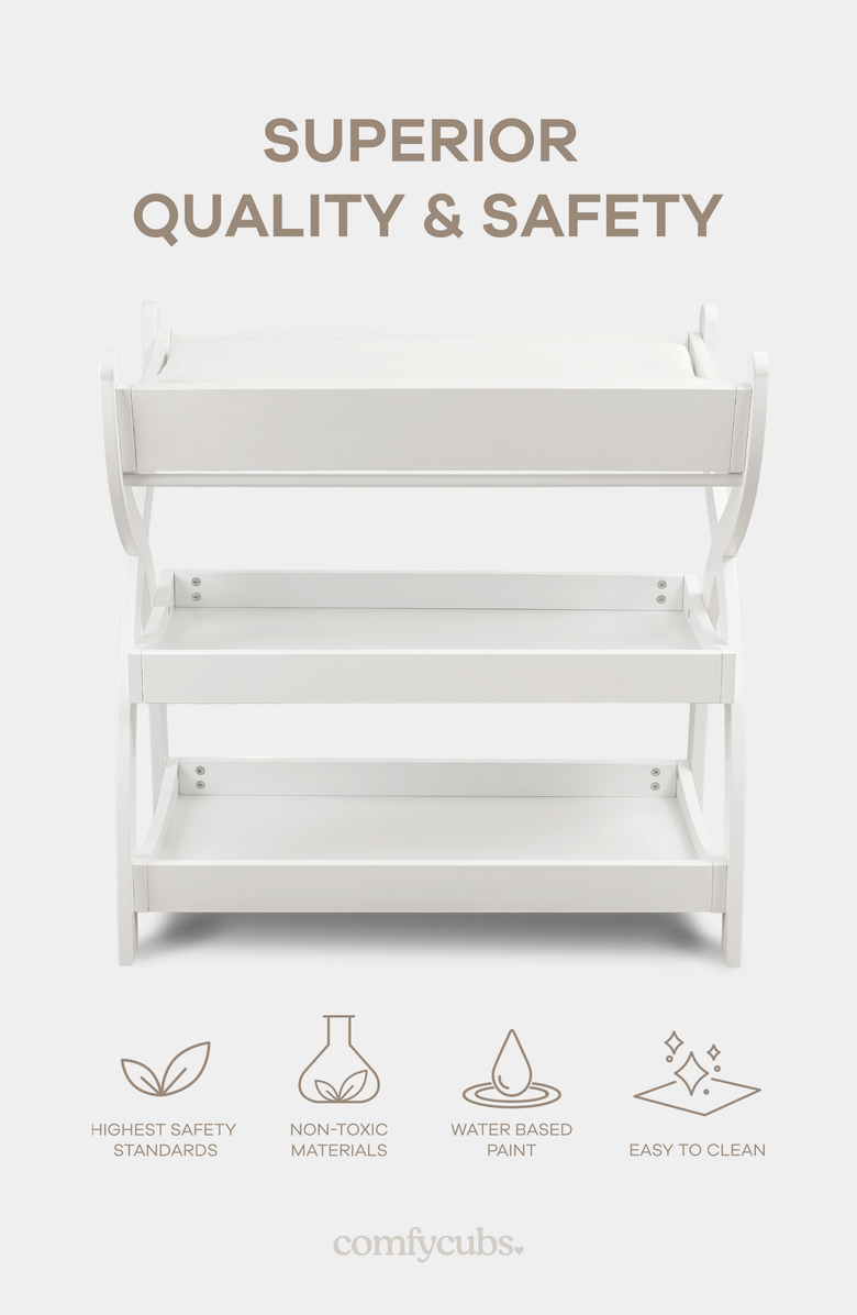 Comfy Cubs Baby Changing Table, Alternate, color, White