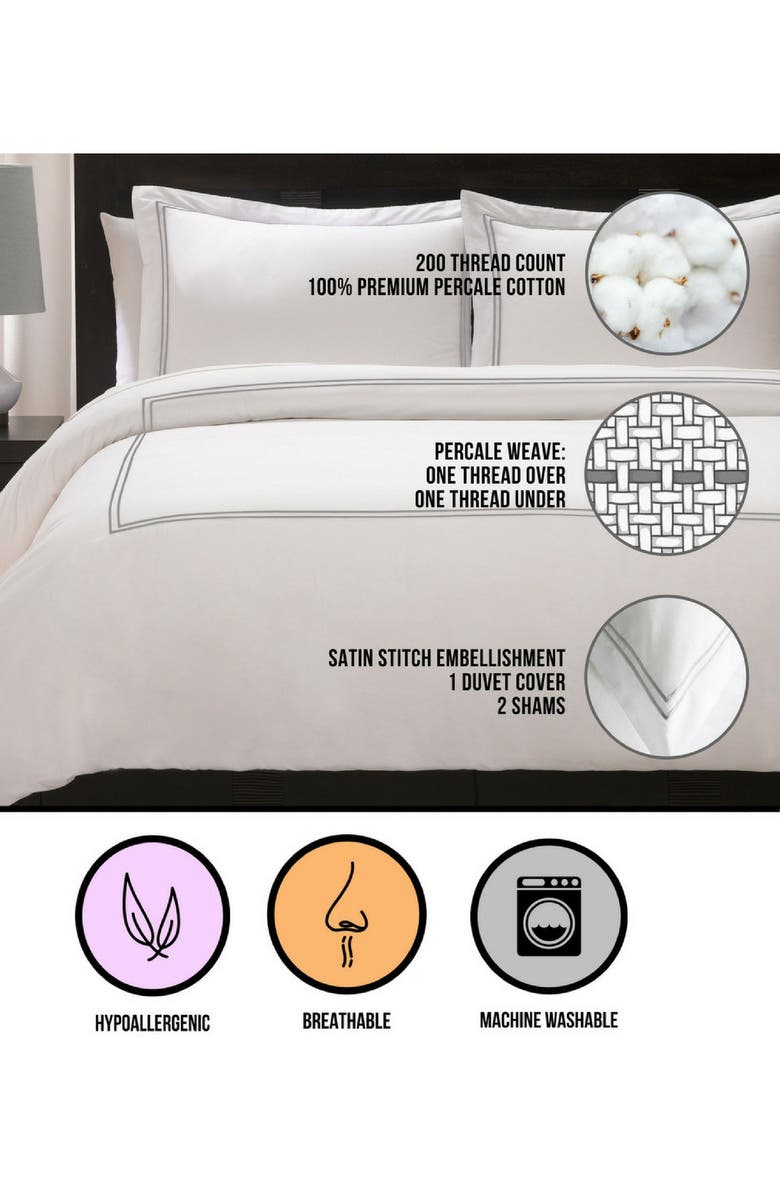 ELLA JAYNE HOME Queen Satin Stitched Duvet Set - Navy, Alternate, color,