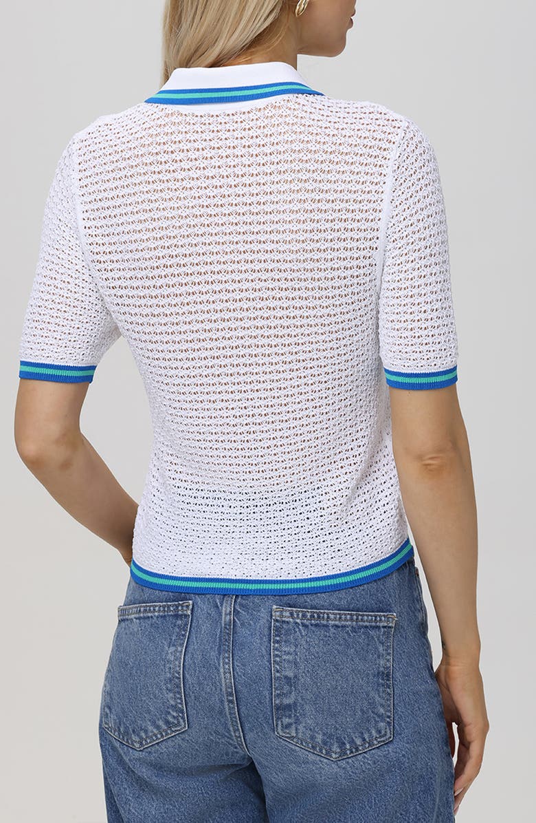 525 Gabrielle Open Stitch Knit Polo, Alternate, color, 