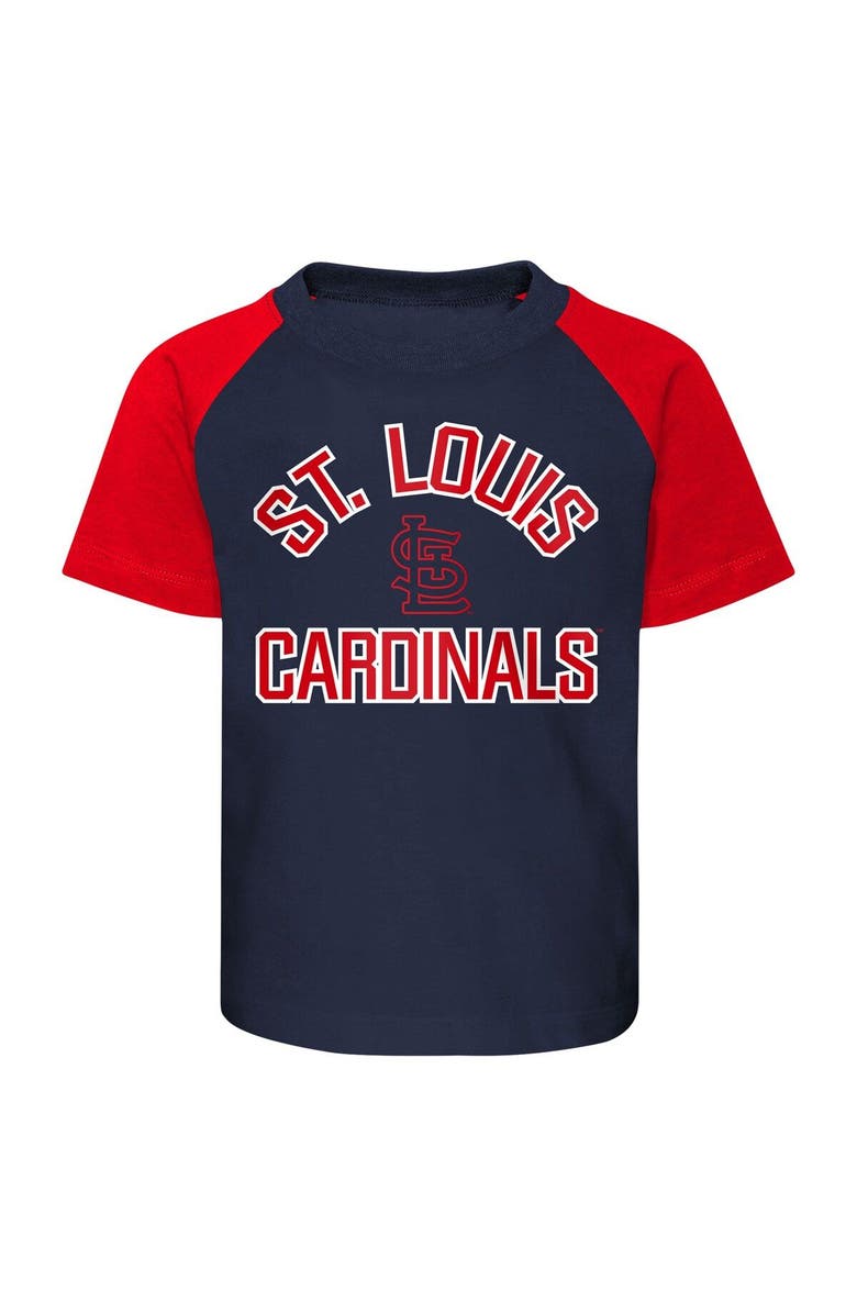 Outerstuff Preschool St. Louis Cardinals Navy/Heather Gray Groundout Baller Raglan T-Shirt & Shorts Set, Alternate, color, Navy