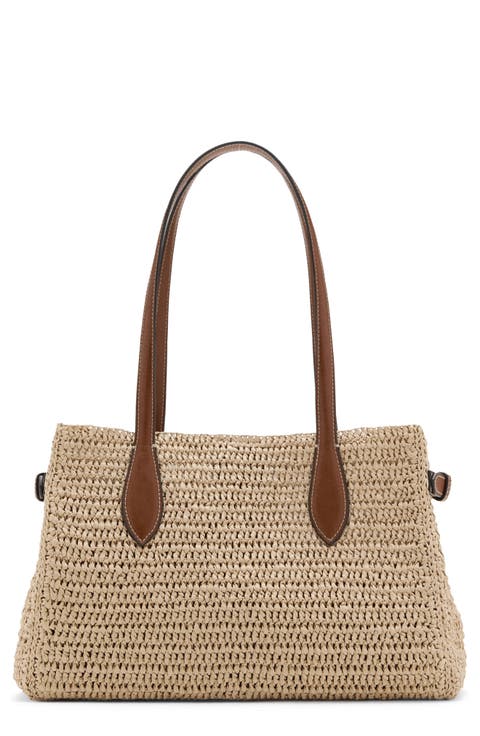 Natural Fiber City Shoulder Bag