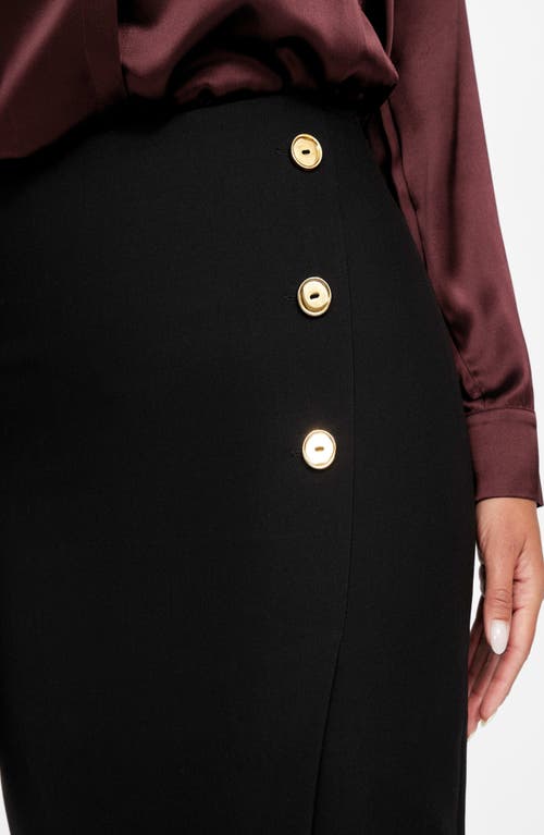 Marciano Dalia Button Detail Midi Skirt In Black