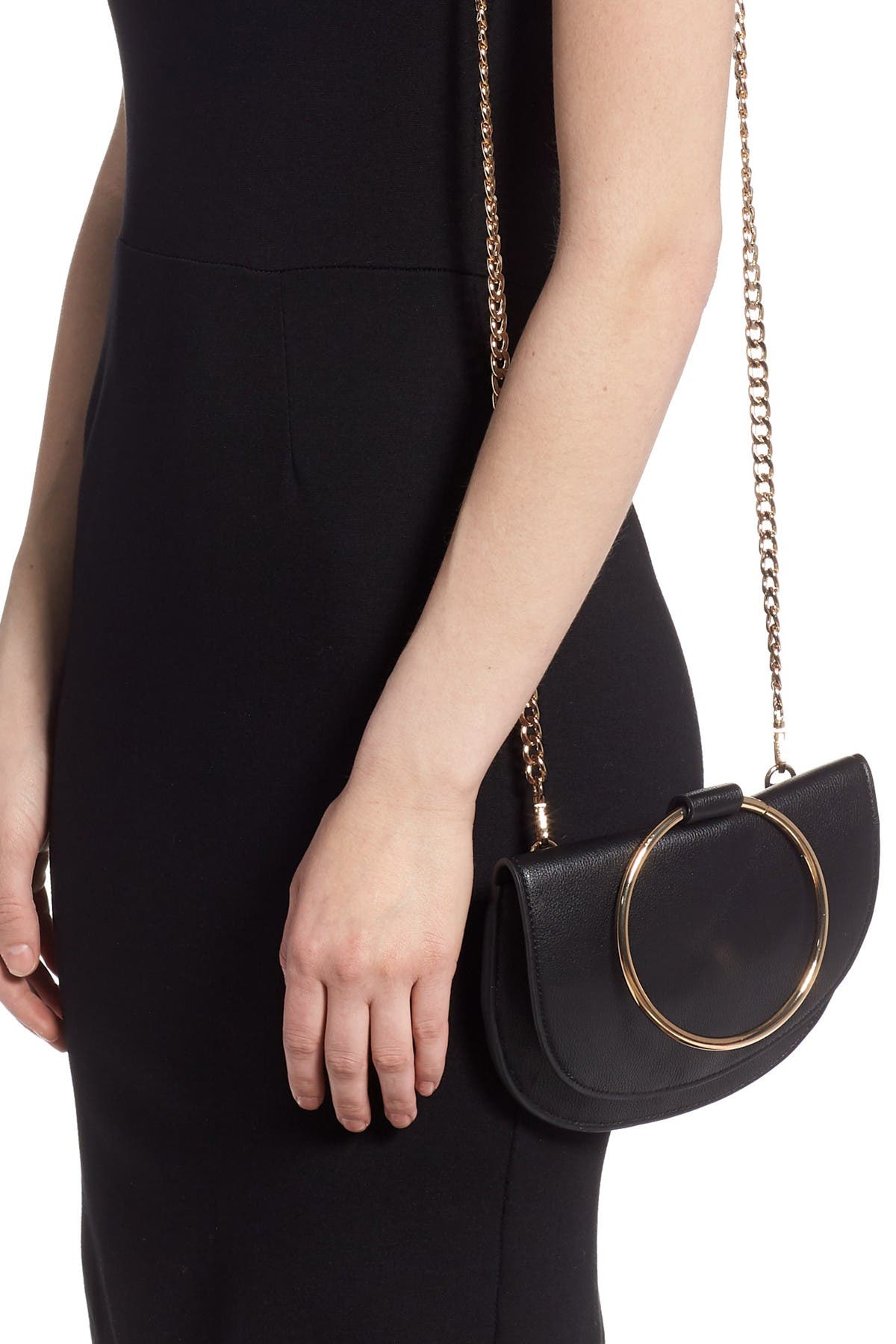 Trouvé Reese Faux Leather Ring Crossbody Bag, Alternate, color, 