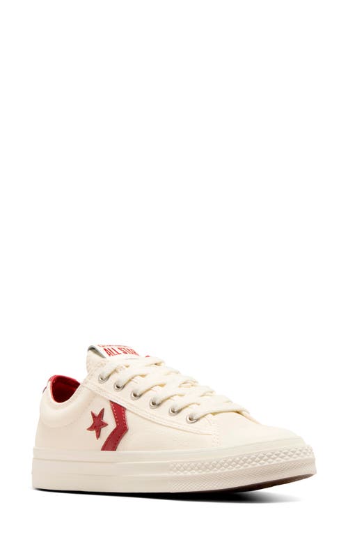 Converse Star Player 76 Oxford Sneaker In Egret/egret/park Red