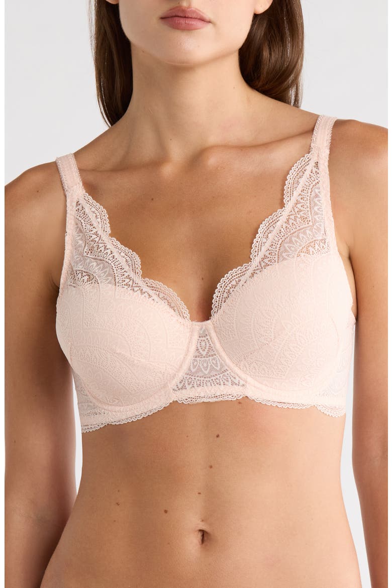 Karma Underwire Lace Demi Bra, Main, color, PETAL POWDER