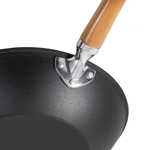 Joyce Chen Preseasoned Cast Iron Stir Fry Pan With Maple Handle, 11.5-inch In Black