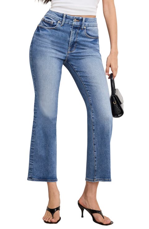 Always Fits Good Legs Crop Mini Bootcut Jeans (Indigo953) (Regular & Plus)