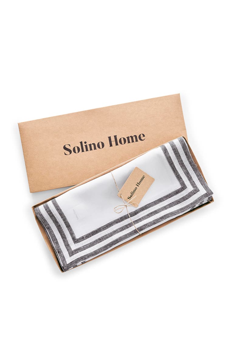 Solino Home Linen Table Runner - Mila, Alternate, color, Black 14 X 108 Inch