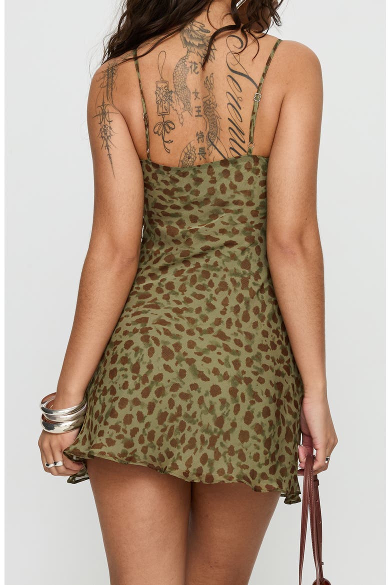 Ailyn Leopard Print Minidress, Alternate, color, GREEN LEOPARD