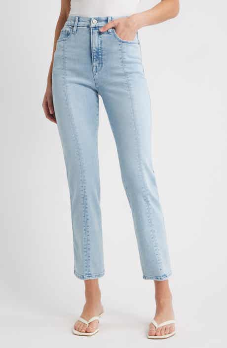 Good American Good Curve High Waist Straight Leg Compression Jeans