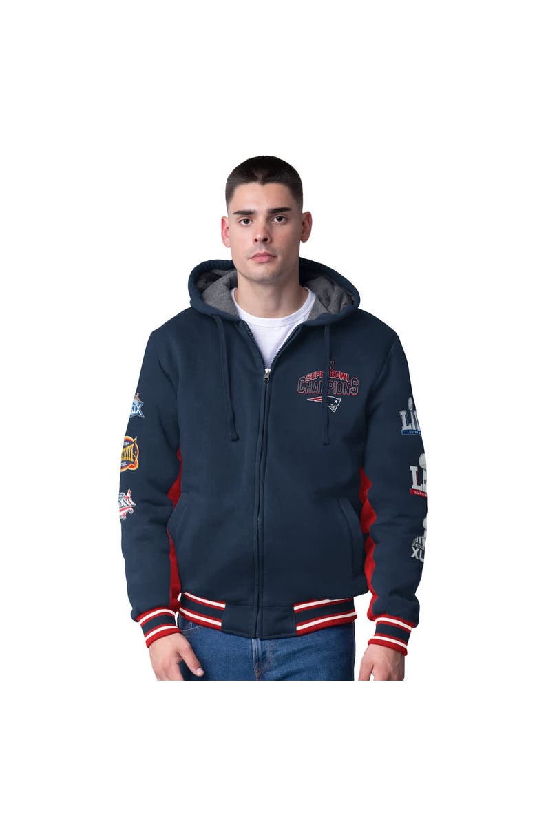 G-III Extreme Men's G-III Extreme Navy New England Patriots No Huddle Commemorative Full-Zip Hoodie Jacket, Main, color, Navy