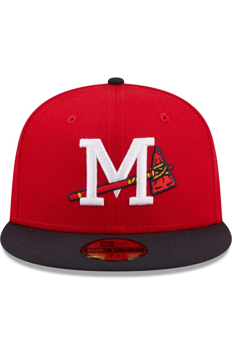 New Era Men's New Era Red Mississippi Braves Authentic Collection 59FIFTY Fitted Hat, Alternate, color,